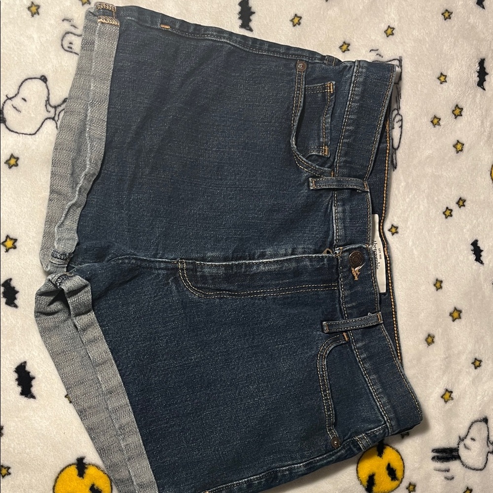 Abercrombie & Fitch Dark Blue Denim Jeans with Contrast Stitching